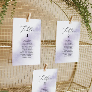 Waterverf Paarse Tafel Nummer Stoelverdeling Kaart