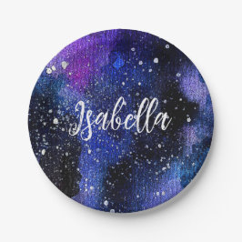 Waterverf Paarse Universum Papieren Bordje