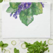 WATERVERF Paarse Violet Flower Theedoek (Gevouwen)