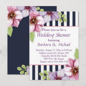 Waterverf paarse violette bloemen Trouwdouche Kaart (Voorkant / Achterkant)