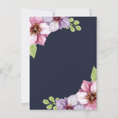 Waterverf paarse violette bloemen Trouwdouche Kaart (Achterkant)