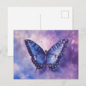 Waterverf Paarse vlinder Briefkaart (Voorkant / Achterkant)