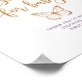 Waterverf paarse vlinderboeken voor baby poster (Hoek)