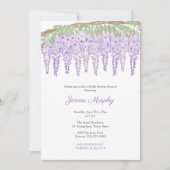 Waterverf Paarse Vrijgezellenfeest Wisteria Kaart (Voorkant)