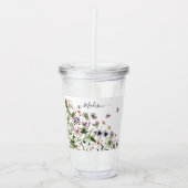 Waterverf Paarse wilde bloemen Acryl Drinkbeker (Voorkant)