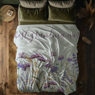 Waterverf Paarse Wilde Bloemenweide Citaat Fleece Deken