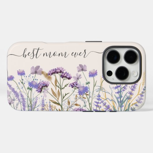 Waterverf Paarse Wildflower Meadow Quote Case-Mate iPhone Case (Achterkant (horizontaal))