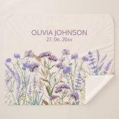 Waterverf Paarse Wildflower Meadow Quote Sherpa Deken (Voorkant (horizontaal))