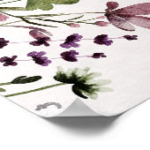 Waterverf Paarse Wildflower Wall Art Poster (Hoek)