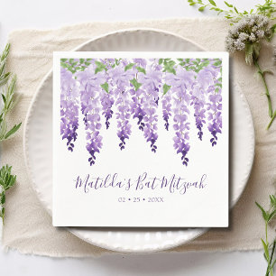 Waterverf Paarse Wisteria   Bat Mitzvah Servet