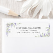 Waterverf Paarse Wisteria Return Address Label (Insitu)