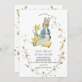 Waterverf Paasbrunch en Eierjacht Peter Rabbit Kaart (Voorkant / Achterkant)