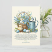 Waterverf paaschick gepersonaliseerd feestdagenkaart (Staand voorkant)