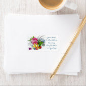 Waterverf paaseieren, slangen en lentbloemen etiket (Insitu)