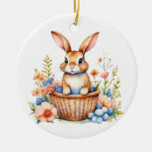  Waterverf paashaas konijn personaliseren Keramisch Ornament (Voorkant)