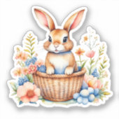  Waterverf Paashaas Konijn Sticker (Voorkant)