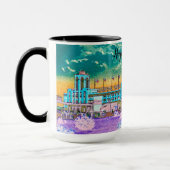 Waterverf paaskleuren van Navy Pier Chicago 1920 Mok (Links)