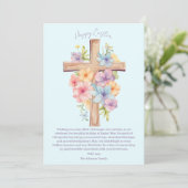 Waterverf Paaskruis gepersonaliseerd Feestdagenkaart (Staand voorkant)