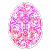 Waterverf paaskruis sticker (Voorkant)