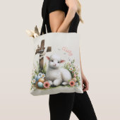 Waterverf Paaslam gepersonaliseerd Draagtas (Dichtbij)