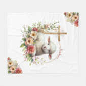 Waterverf Paaslam gepersonaliseerd Fleece Deken (Voorkant (Horizontaal))