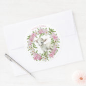 Waterverf Paaslam gepersonaliseerd Ronde Sticker (Envelop)