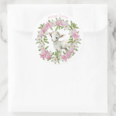 Waterverf Paaslam gepersonaliseerd Ronde Sticker (Tas)