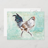 Waterverf paasmachine feestdagenkaart (Voorkant / Achterkant)