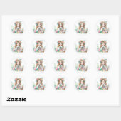 Waterverf Paasmeisje Ronde Sticker (Vel)
