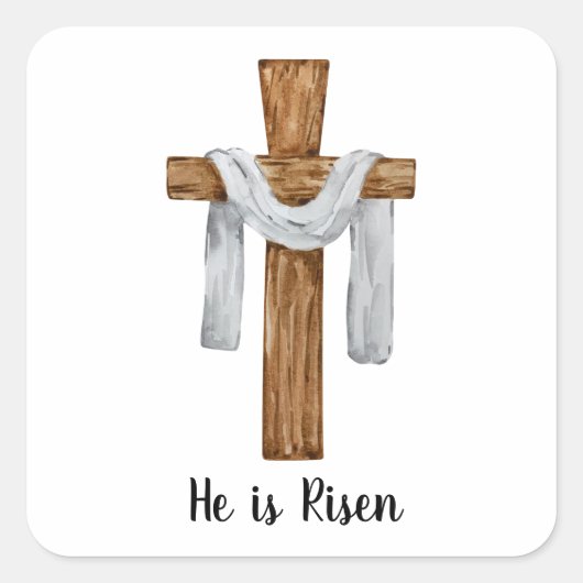  Waterverf Paasvakantie Vierkante Sticker (Voorkant)