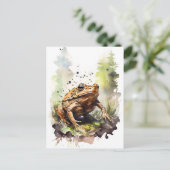 Waterverf pad kruipt door de wei briefkaart (Staand voorkant)