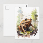 Waterverf pad kruipt door de wei briefkaart (Voorkant / Achterkant)