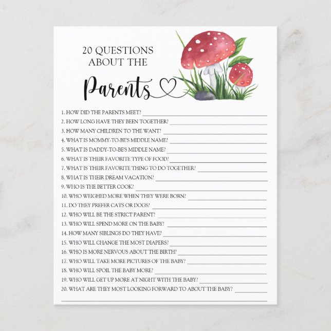 Waterverf paddenstoel - spelletjes over de ouders (Voorkant)