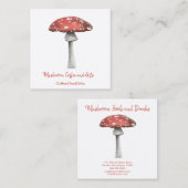 Waterverf Paddenstoel Visitekaartje (Voorkant / Achterkant)
