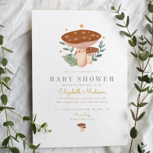 Waterverf paddenstoelen Baby shower Kaart