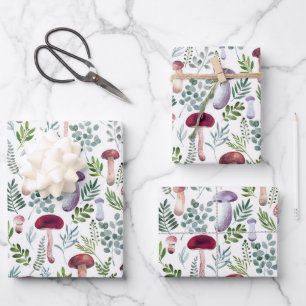 Waterverf paddenstoelen Illustratie Kinderen  Inpakpapier Vel