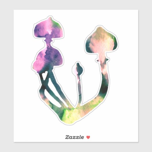 Waterverf paddenstoelen sticker (Vel)