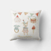 Waterverf Paddestoel en Baby Speelgoed Whimsical Kussen (Achterkant)