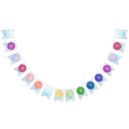Waterverf Paint Palet Verjaardagsbanner Vlaggetjes (Alle)