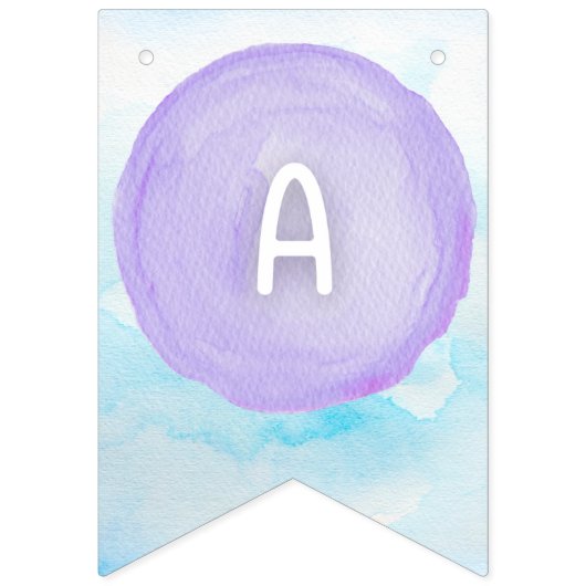 Waterverf Paint Palet Verjaardagsbanner Vlaggetjes (Derde vlag)