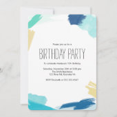 Waterverf Paint Strokes Verjaardagsfeest Kaart (Voorkant)