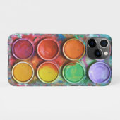 waterverf palet iPhone hoesje (Achterkant horizontaal)