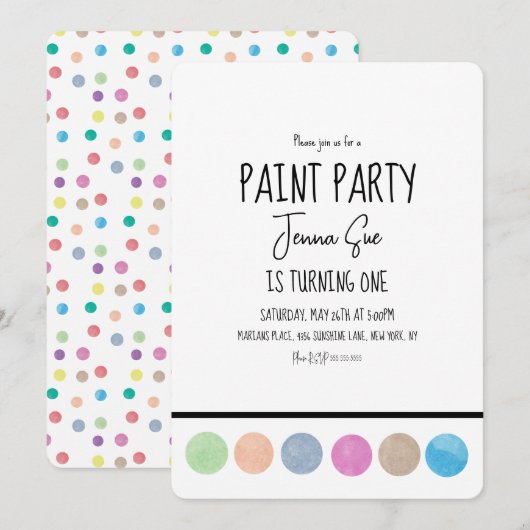 Waterverf palet schilderpartij kaart (Voorkant / Achterkant)