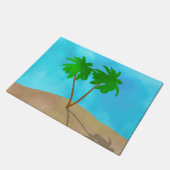 Waterverf Palm Beach Scene Collage Deurmat (Schuin)