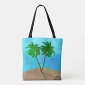 Waterverf Palm Beach Scene Collage Tote Bag (Achterkant)