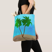 Waterverf Palm Beach Scene Collage Tote Bag (Dichtbij)