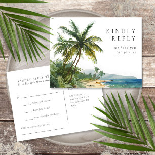 Waterverf Palm Beach Song Request RSVP Briefkaart