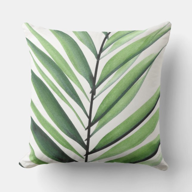 Waterverf Palm Buitenkussen (Voorkant)