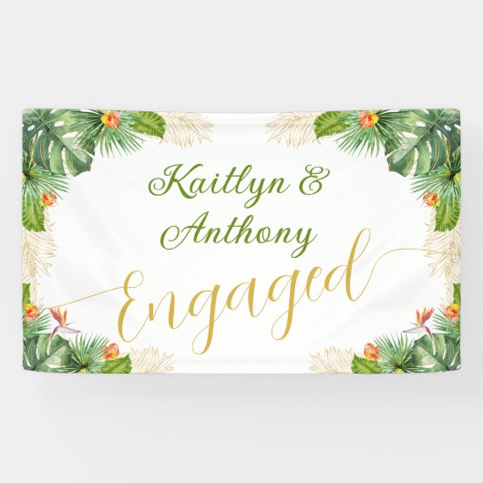 Waterverf Palm Floral Spandoek (Horizontaal)