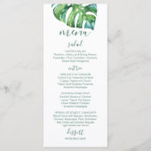 Waterverf Palm Leaf - bestemming bruiloft menu (Voorkant)